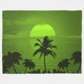 Das Sun Green Tropics Palm Beach Fleecedecke (Vorderseite (Horizontal))