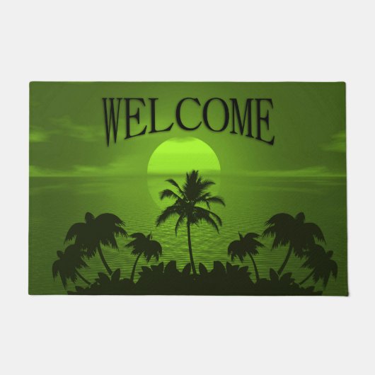Das Sun Green Tropics Palm Beach Fußmatte (Vorderseite)