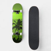 Das Sun Green Tropics Palm Beach Skateboard (Vorderseite)