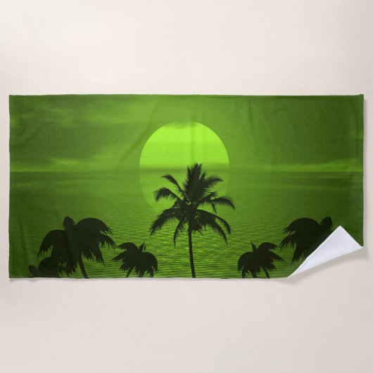 Das Sun Green Tropics Palm Beach Strandtuch (Vorderseite)