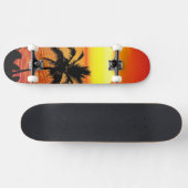 Das Sun Red Tropics Palm Beach Skateboard (Horizontal)