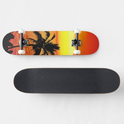 Das Sun Red Tropics Palm Beach Skateboard (Horizontal)