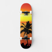 Das Sun Red Tropics Palm Beach Skateboard (Vorderseite)