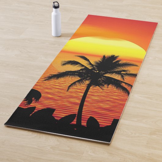 Das Sun Red Tropics Palm Beach Yogamatte (Beispiel)