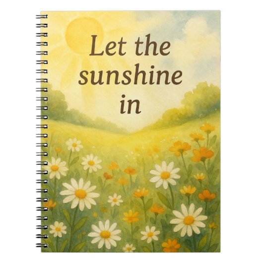 Das Sunshine In - Daisy FSpiral Foto Notebook gela Notizblock (Vorderseite)