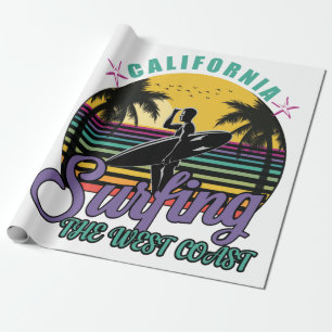 Das Surfen an der Westküste Kaliforniens Geschenkpapier