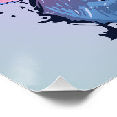 Das Surfen auf einem Wellenregen in einem Schädel Poster (Ecke)