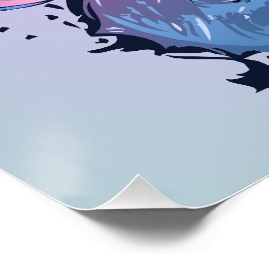 Das Surfen auf einem Wellenregen in einem Schädel Poster (Ecke)