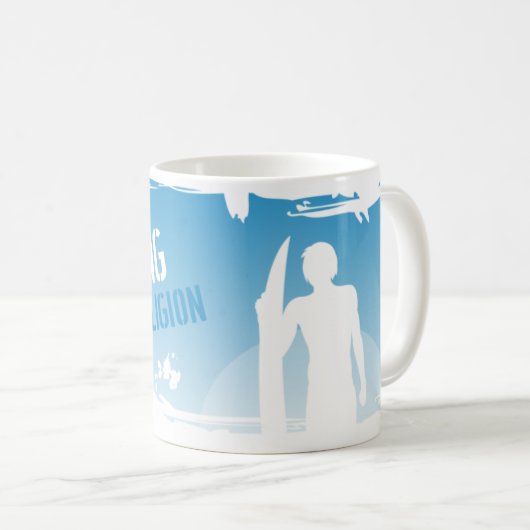 Das Surfen ist meine Religion Kaffeetasse (VorderseiteRechts)