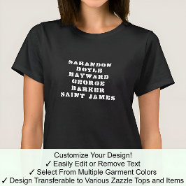 Das Susan-T-Shirt personalisiert einen beliebigen  T-Shirt