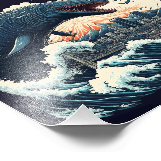 Das Sushi-Hai-Monster attackiert die Stadt Fotodruck (Ecke)