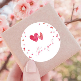 Das süße Herz ist ein Mädchen Runder Aufkleber