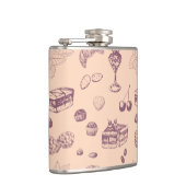 Das süße Muster mit verschiedenen Desserts. Flachmann (Rechts)