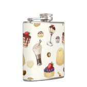 Das süße Muster mit verschiedenen Desserts. Flachmann (Rechts)