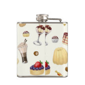 Das süße Muster mit verschiedenen Desserts. Flachmann (Rückseite)