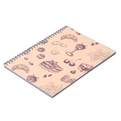 Das süße Muster mit verschiedenen Desserts. Notizblock (Linke Seite)