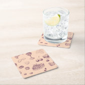 Das süße Muster mit verschiedenen Desserts. Rechteckiger Pappuntersetzer (Vor Ort)