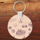 Das süße Muster mit verschiedenen Desserts. Schlüsselanhänger (Vorderseite)