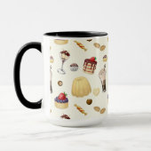 Das süße Muster mit verschiedenen Desserts. Tasse (Links)