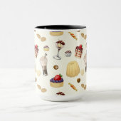 Das süße Muster mit verschiedenen Desserts. Tasse (Zentrum)