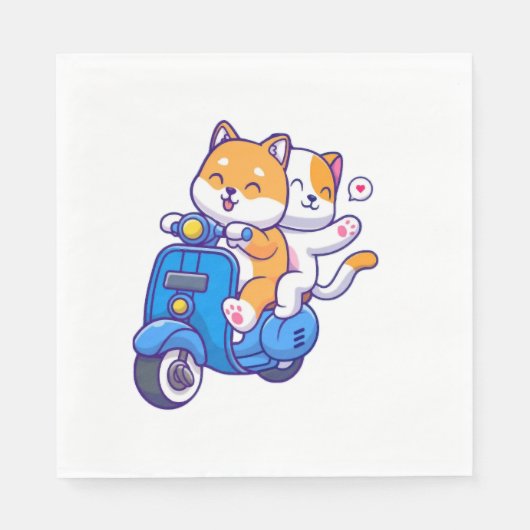 Das süße Shiba-Paar Serviette (Vorderseite)