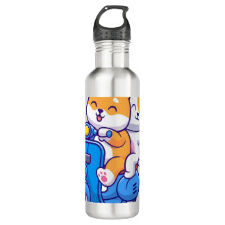 Das süße Shiba-Pärchen Edelstahlflasche