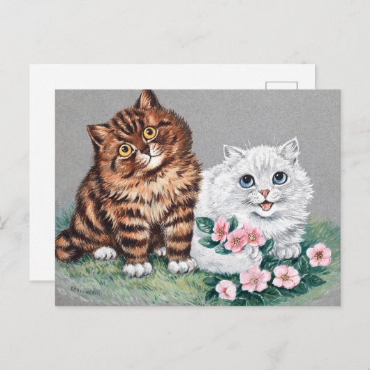 Das süßeste Paar, Louis Wain Postkarte (Vorne/Hinten)