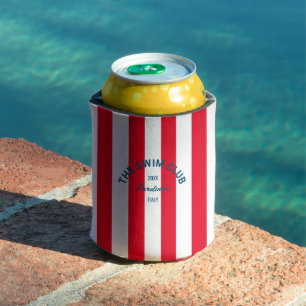 Das Swim Club Wappen Red Cabana Strip Dosenkühler