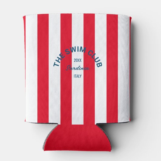 Das Swim Club Wappen Red Cabana Strip Dosenkühler (Rückseite)