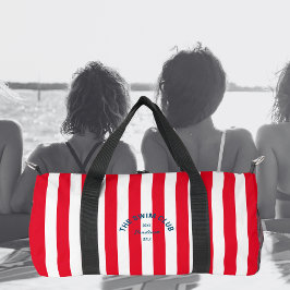 Das Swim Club Wappen Red Cabana Strip Monogramm Duffle Bag