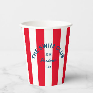 Das Swim Club Wappen Red Cabana Strip Pappbecher