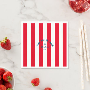 Das Swim Club Wappen Red Cabana Strip Serviette