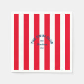 Das Swim Club Wappen Red Cabana Strip Serviette (Vorderseite)