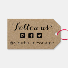 Das Symbol für niedliche soziale Medien folgen dem Geschenkanhänger