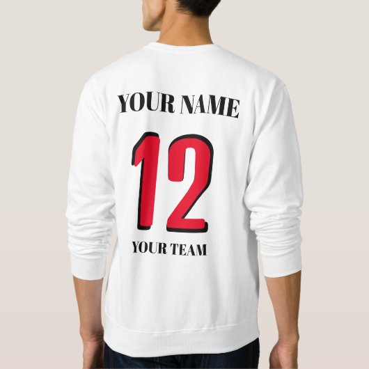 Das Symbol oder die Markierung für die Sportnummer Sweatshirt (Rückseite)