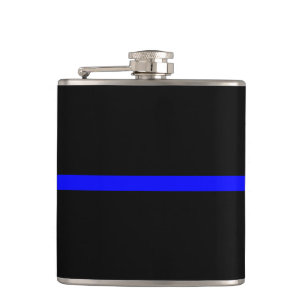 Das symbolische dünne horizontale Schwarze Blue Flachmann