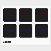 Das symbolische Thin Blue Line-Konzept Quadratischer Aufkleber (Blatt)