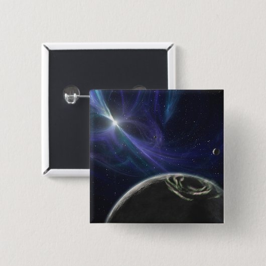 Das System des pulsaren Planeten Button (Vorne & Hinten)