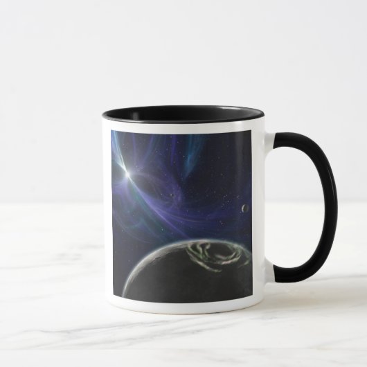 Das System des pulsaren Planeten Tasse (Rechts)