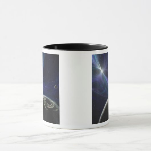 Das System des pulsaren Planeten Tasse (Zentrum)