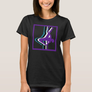 Das T-Shirt der Pole-Fitness-Silhouette-Frauen