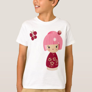 Das T-Shirt der rosa Kokeshi Dreiergruppe-Kinder