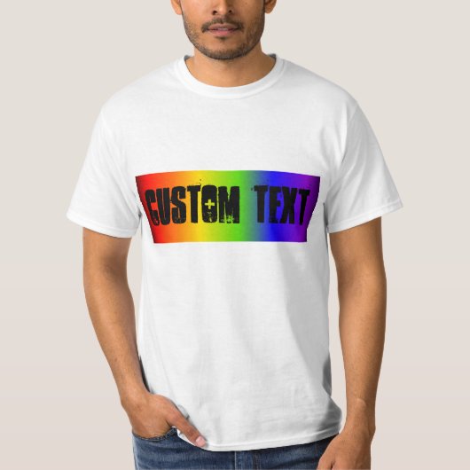 Das T-Shirt KUNDENSPEZIFISCHER Regenbogenfahne (Vorderseite)