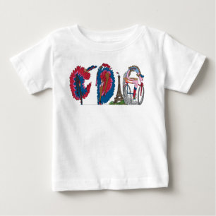 Das T-Shirt PARIS, Franc (CDG) des Babys