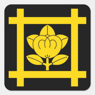 Das Tachibana-Wappen der Nichiren-Sekte Quadratischer Aufkleber