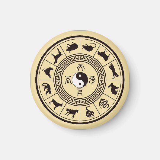Das Tai Chi Zodiac Wheel Magnet (Vorne)
