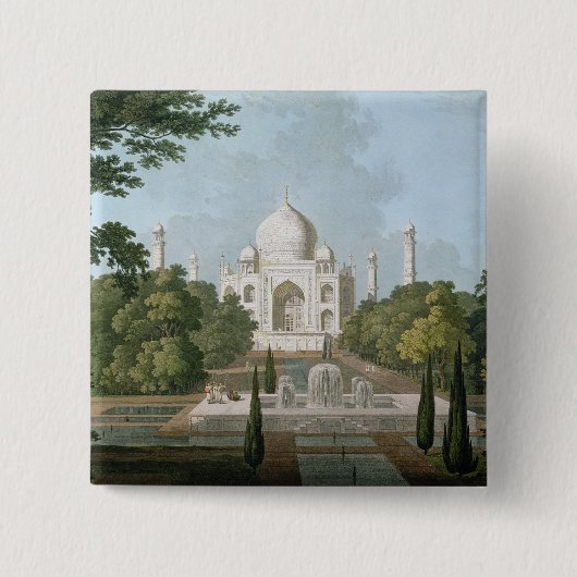 Das Taj Mahal, Agra, vom Garten Button (Vorderseite)