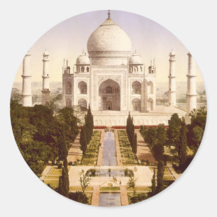 Das Taj Mahal in Agra Indien Runder Aufkleber