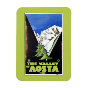 Das Tal Aosta Italien des Alpen-Reiseplakats Magnet