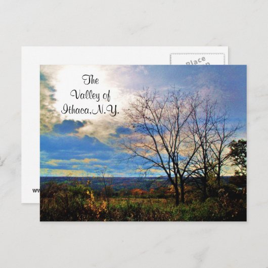 DAS TAL ITHACA, DIE Postkarte NEW YORK (Vorne/Hinten)